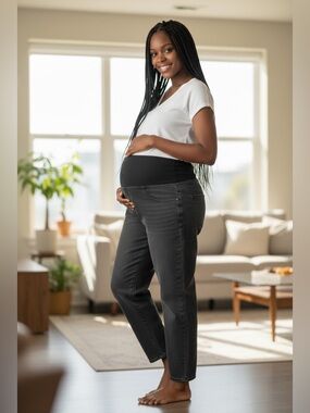ASOS //Denim//Maternity Jeans with elastic hips.Black Wash 
Size:UK 10